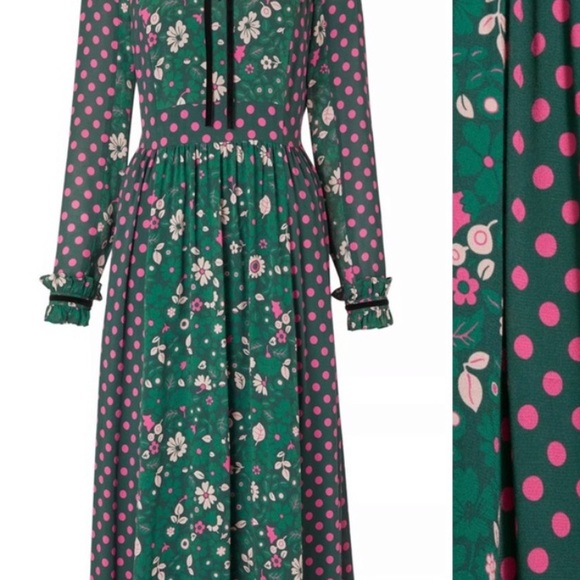 NWT Beautiful Boden Chatsworth Green Bloom Floral Cecilia Midi Dress. Size 4 - Picture 6 of 11
